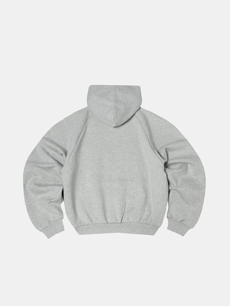 'HEATHER GREY' CROPPED HOODIE