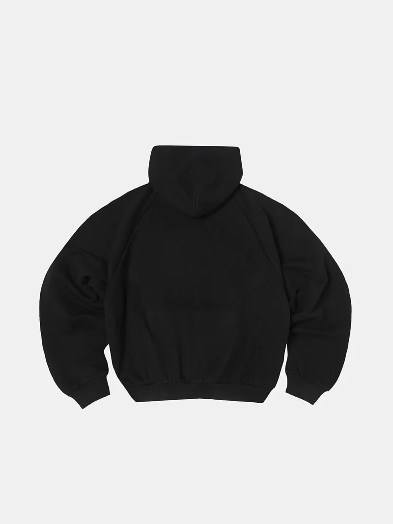 'BLACK' CROPPED HOODIE