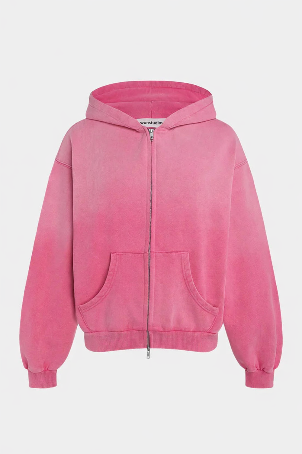 'PINK' WASHED ZIP-UP HOODIE