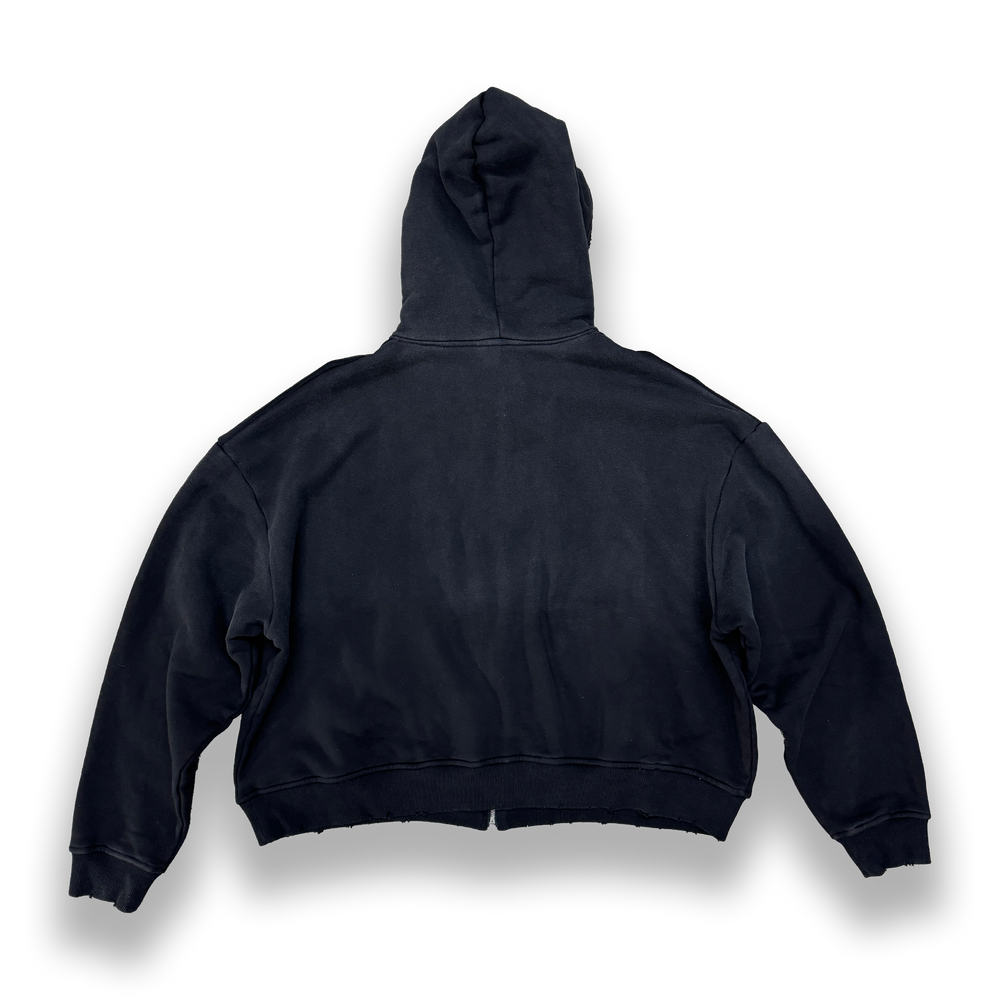 'BLACK' SUN-DRIED ZIP-UP HOODIE