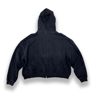 'BLACK' SUN-DRIED ZIP-UP HOODIE