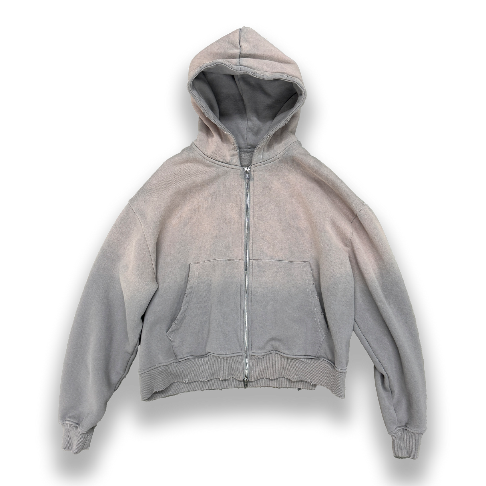 'GREY' SUN-DRIED ZIP-UP HOODIE
