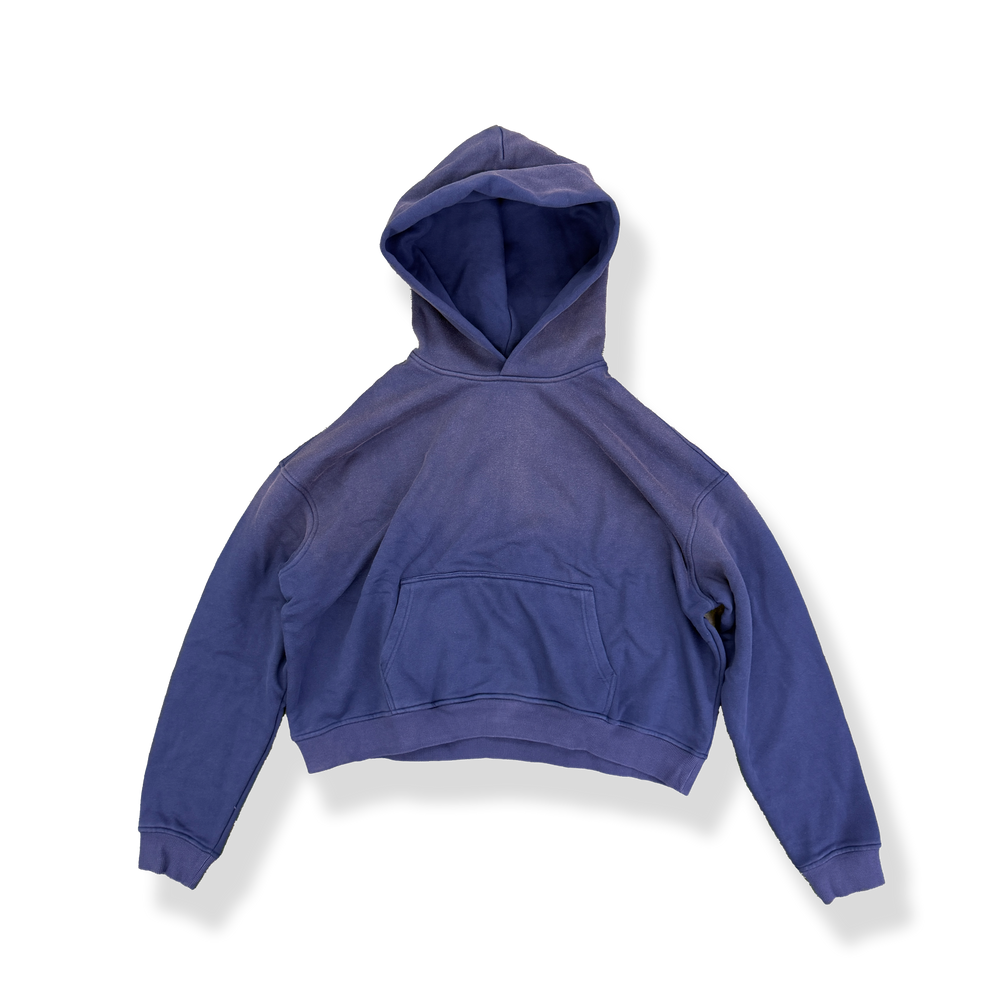 'NAVY' SUN-DRIED CROPPED HOODIE